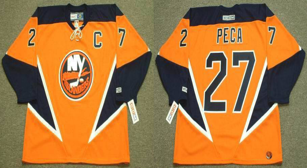 2019 Men New York Islanders 27 Peca orange CCM NHL jersey